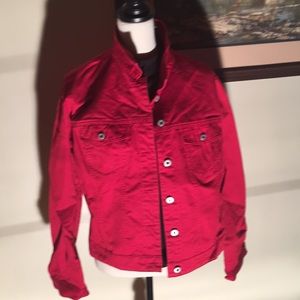 EUC red gap jean jacket size xl